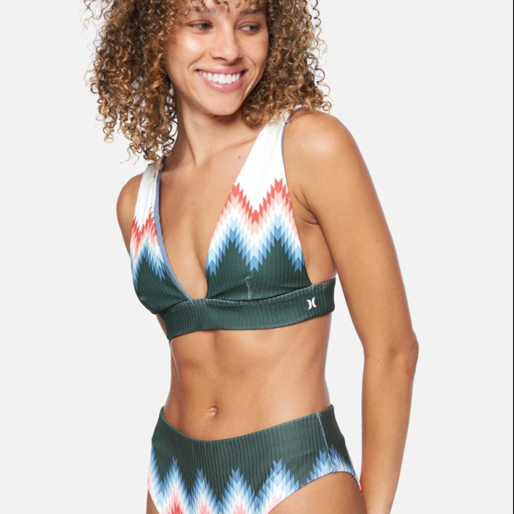 NWOT Hurley‎ Playa Adjustable Banded Surf Bikini Top, S
